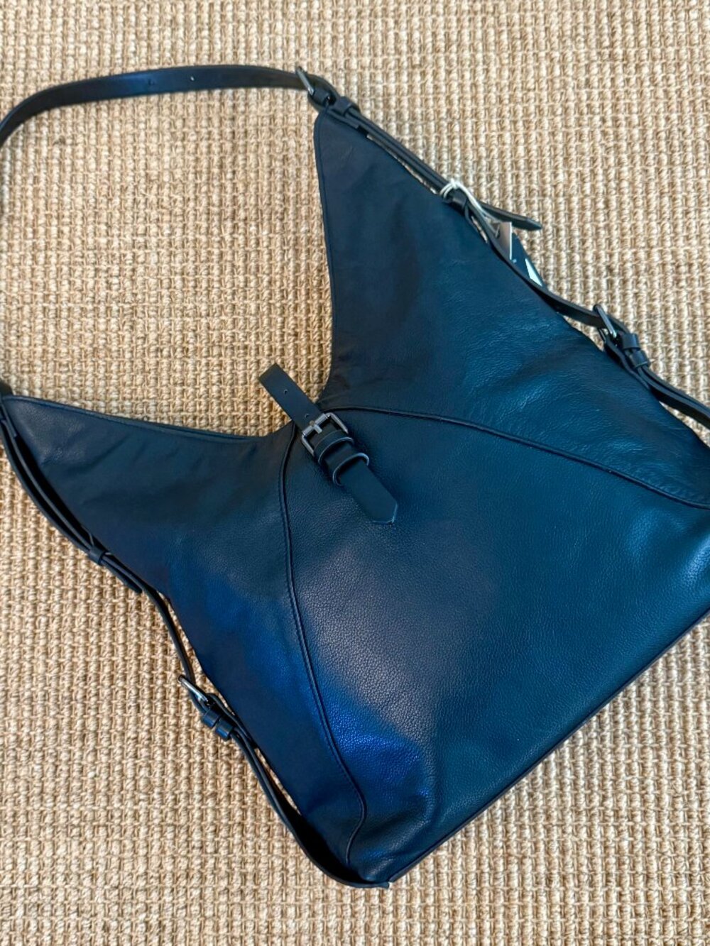 BCBG MaxAzria Black Leather Shoulder Bag/Tote/Travel/Hobo Style: Drew Brand New